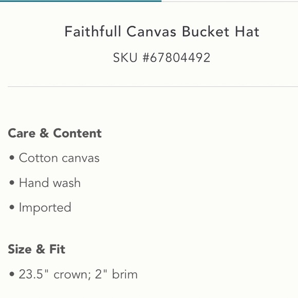 Anthropologie Faithful Canvas Bucket Hat NWT - Picture 6 of 7